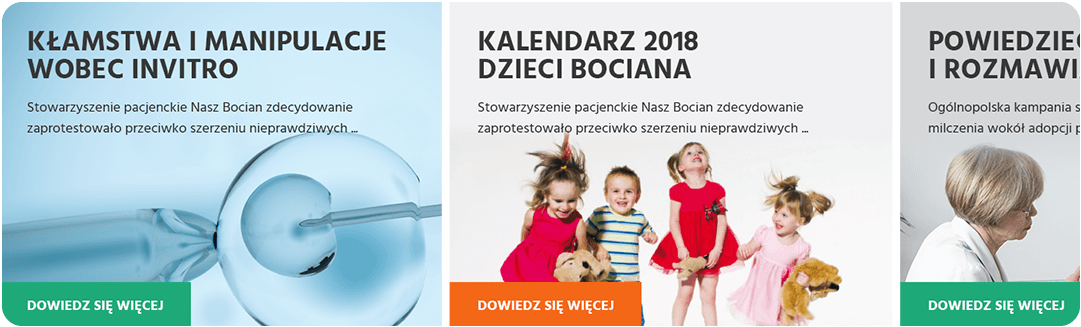 Sekcja Dowiedz się więcej Dowiedz się więcej - strona Nasz Bocian