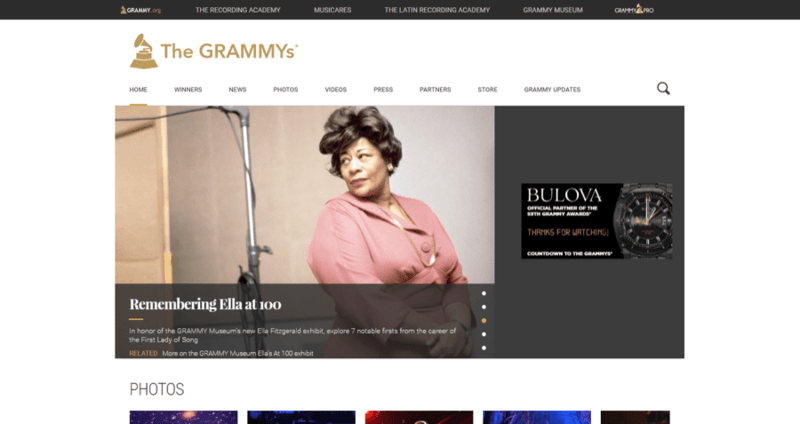Strona internetowa Grammy Strona główna Grammy na Drupalu
