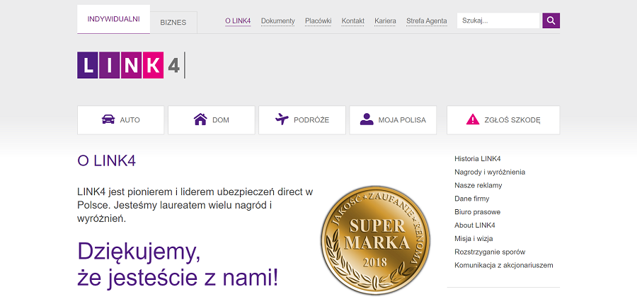 Strona Link4 na Drupalu Strona Link4 na Drupalu