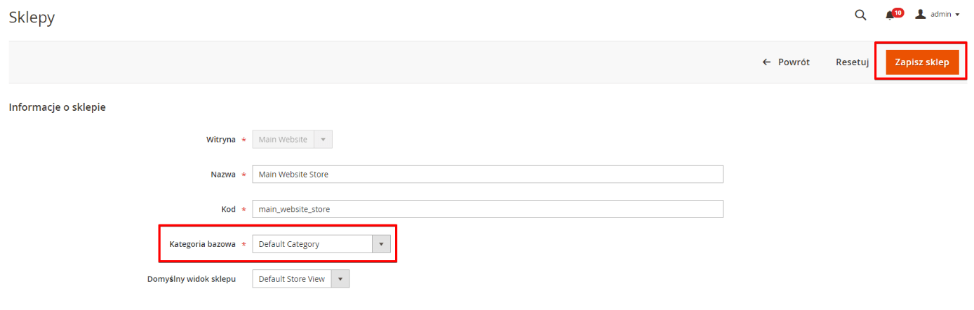 Jak dodać kategorię bazową w Magento? Dodawanie kategorii bazowej w Magento